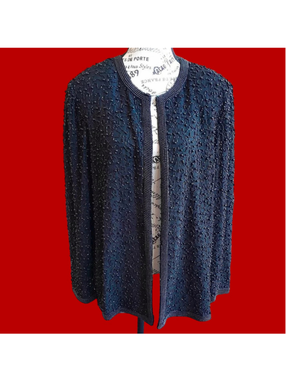 Cote d'Azur Vintage Evening Silk Beaded Jacket